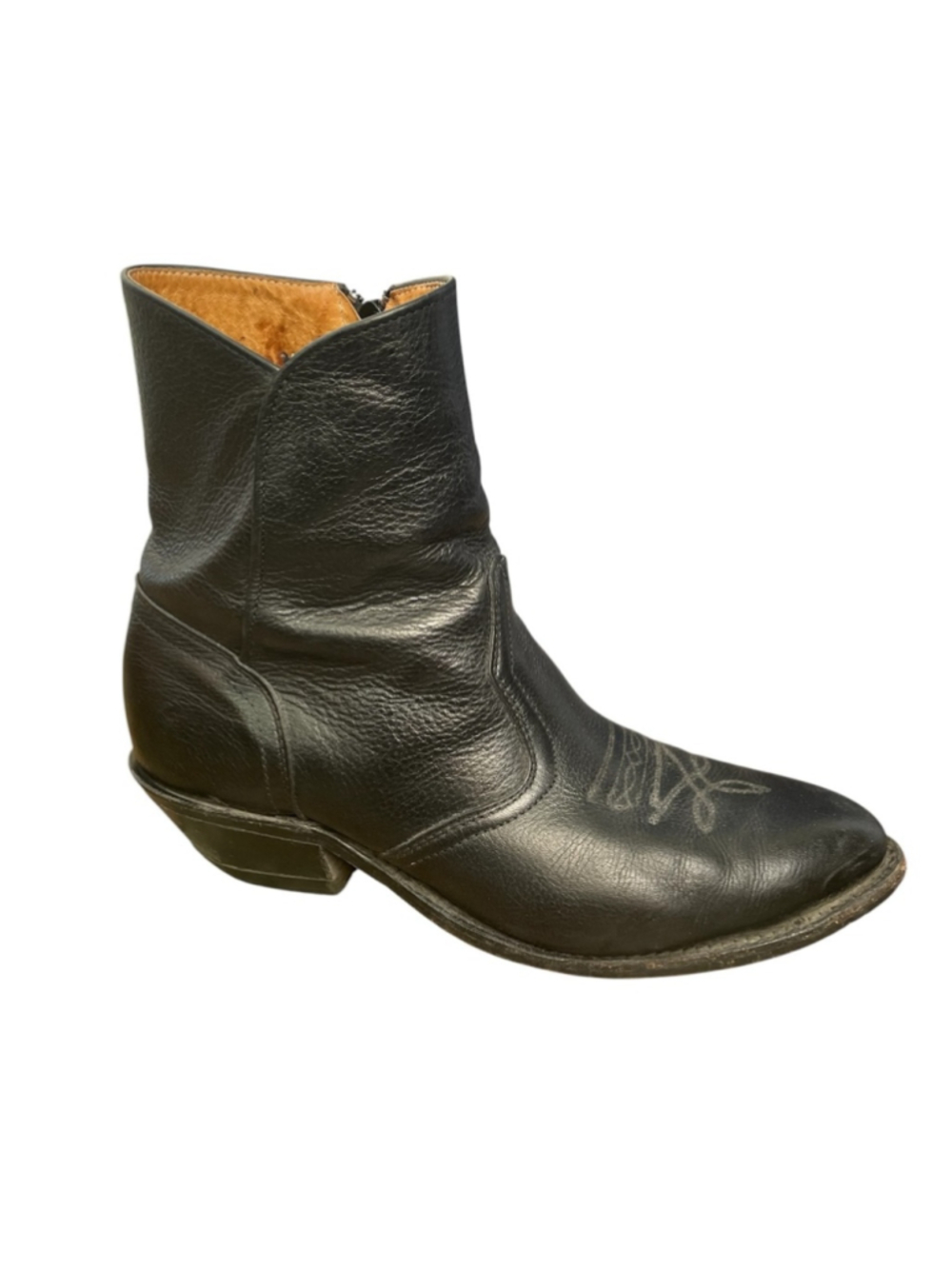 SILVER REBEL Vintage Black Leather Men’s Cowboy Western Ankle Boots 8.5 EEE